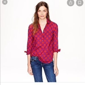Red Popover Ratti Geometric Print shirt